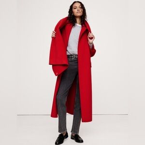 NWT! Banana Republic Red Sunset Oversized Double-Faced Wool Cape Coat - 💫